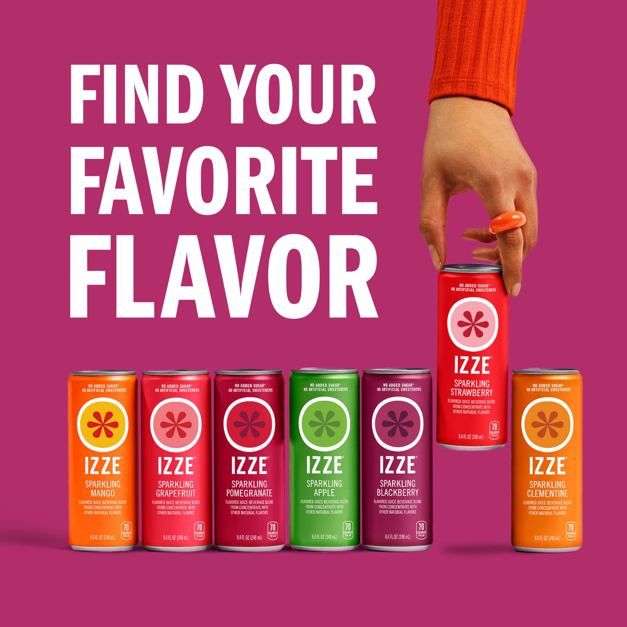 Serving glass of IZZE Sparkling Juice for a simple refreshment