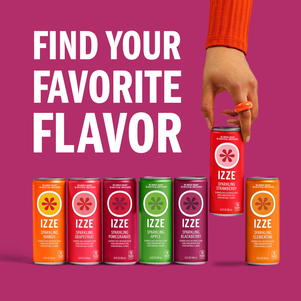 Serving glass of IZZE Sparkling Juice for a simple refreshment