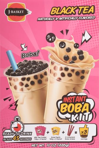 J-BASKET boba pearls close-up highlighting chewy texture.