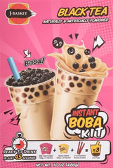 J-BASKET boba pearls close-up highlighting chewy texture.