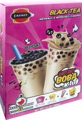 J-BASKET Black Tea Boba Kit contents shown for quick prep and tasting.