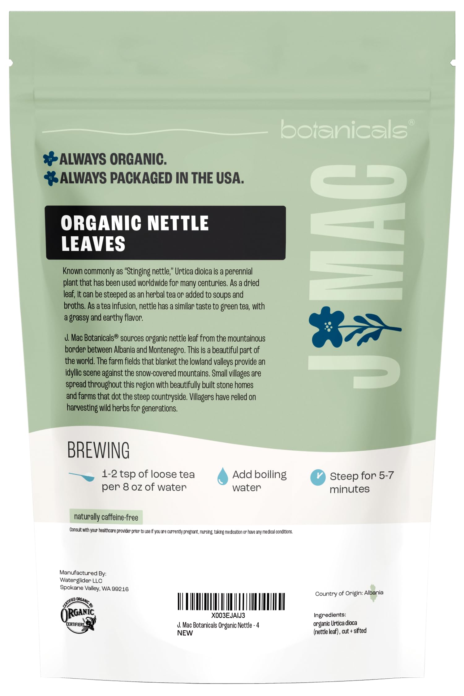 J Mac Botanicals brand logo signaling trusted family owned quality