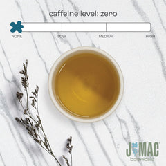 Chamomile tea in a cup with J Mac Botanicals aroma