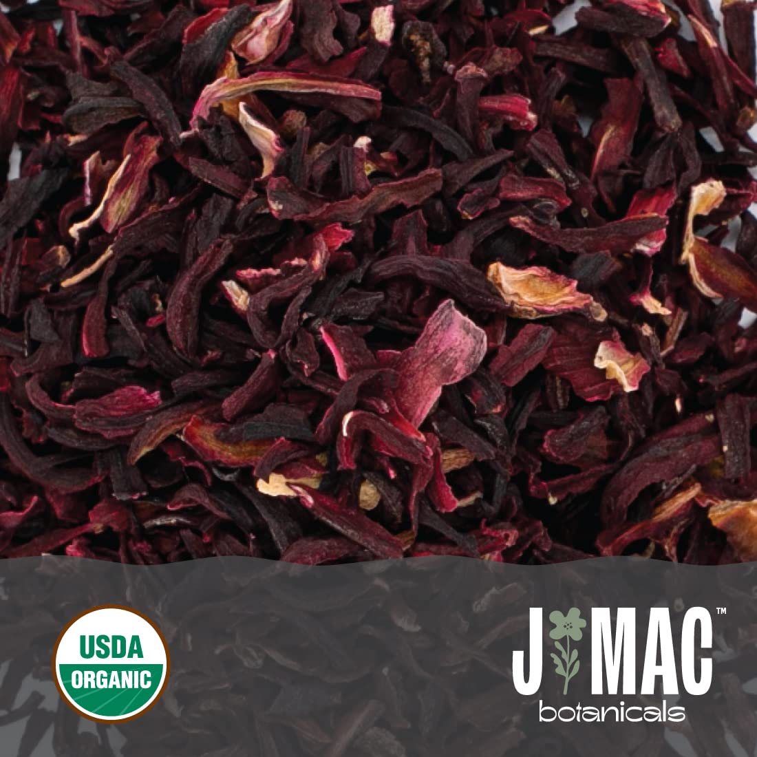 J Mac Botanicals organic hibiscus from Egypt's Fayoum Oasis.