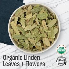 J Mac Botanicals Linden leaf and flower packaging USA ready for home use
