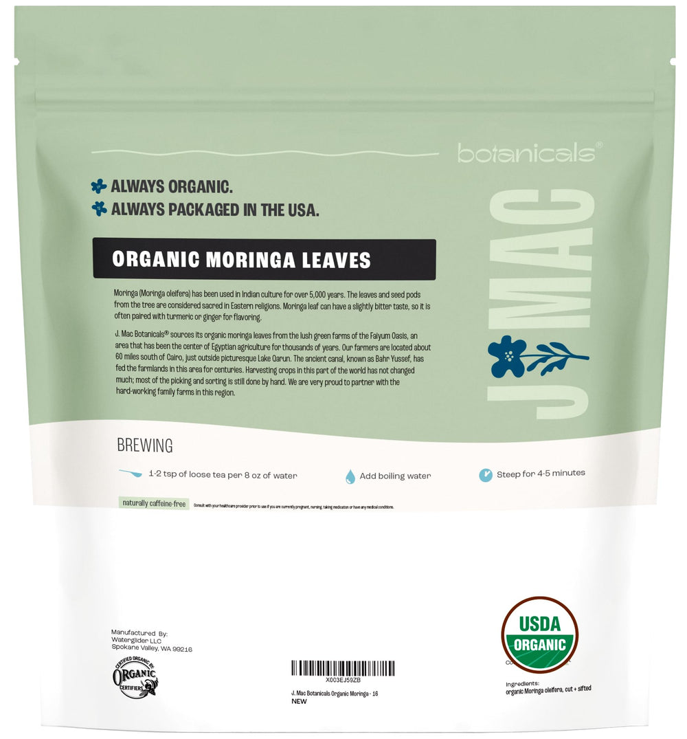 Organic certification note indicating trusted sourcing and standards
