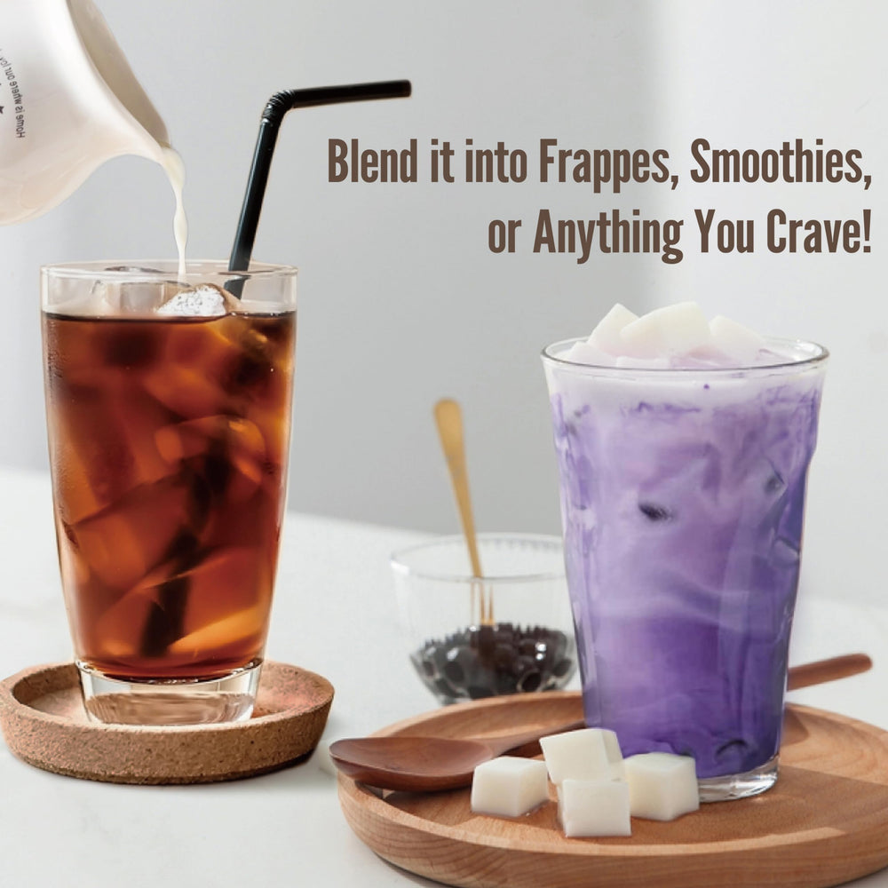 J WAY Local Flavor taro milk tea powder base for boba drinks.
