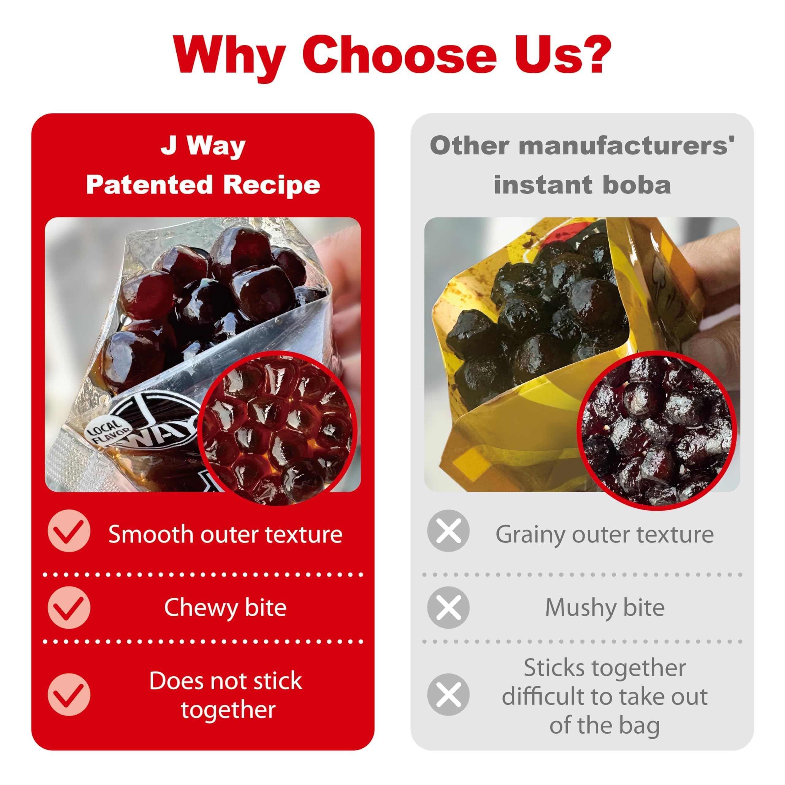 J WAY BOBA vegan and gluten-free pearls ideal for kids snacks