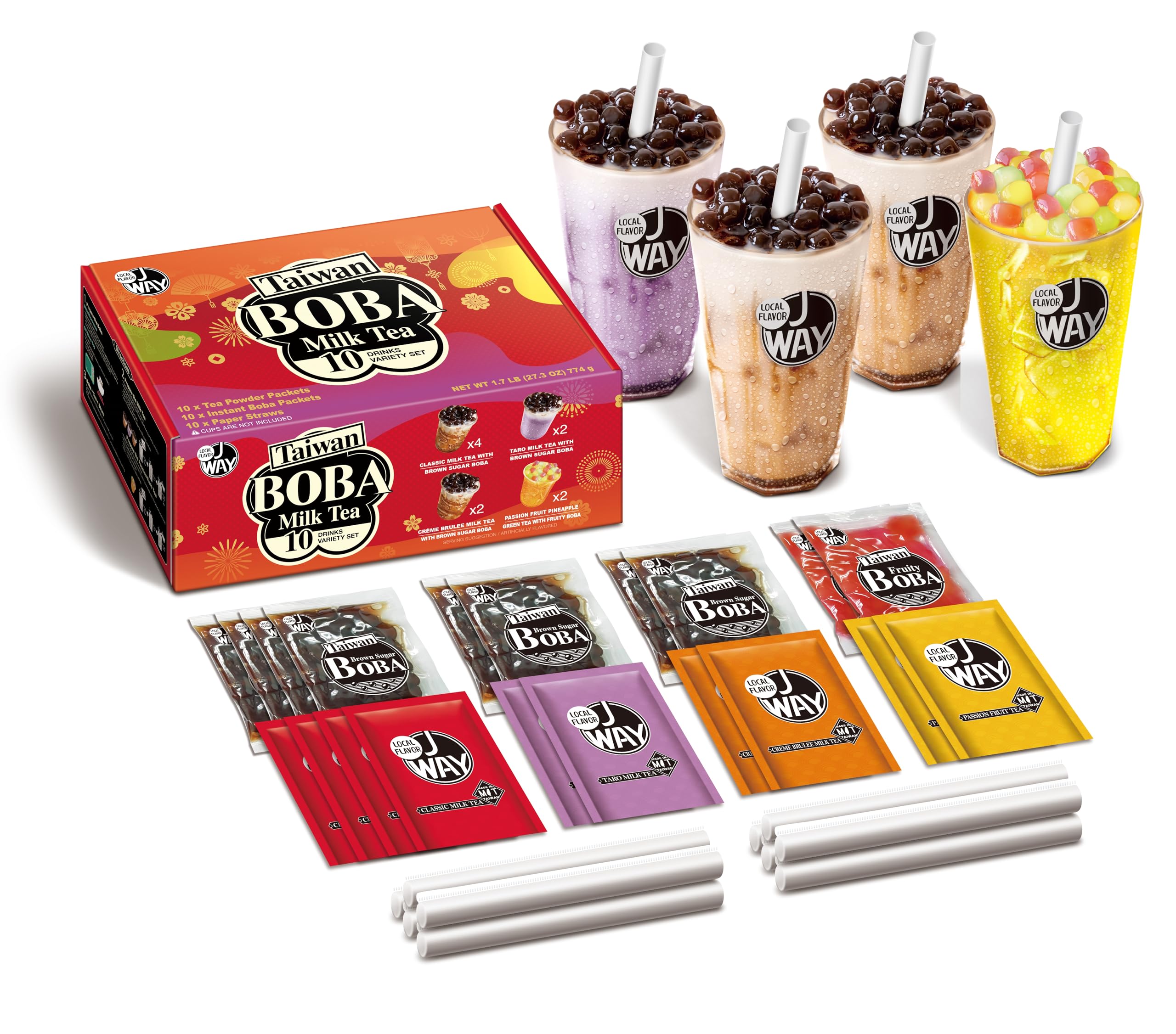 J WAY Local Flavor brown sugar boba pearls for authentic at-home bubble tea