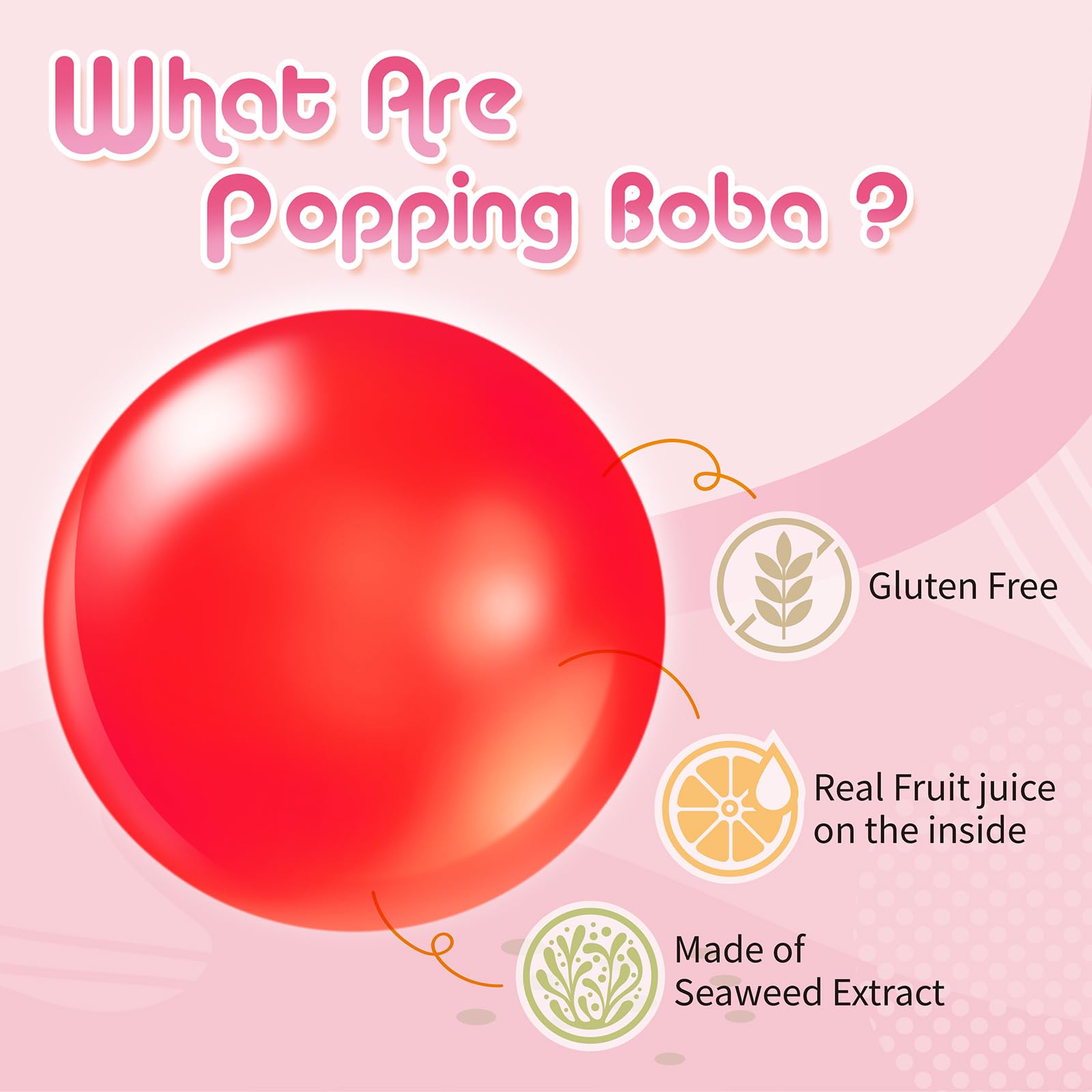 Ice cream topped with J WAY popping boba for colorful dessert flair.