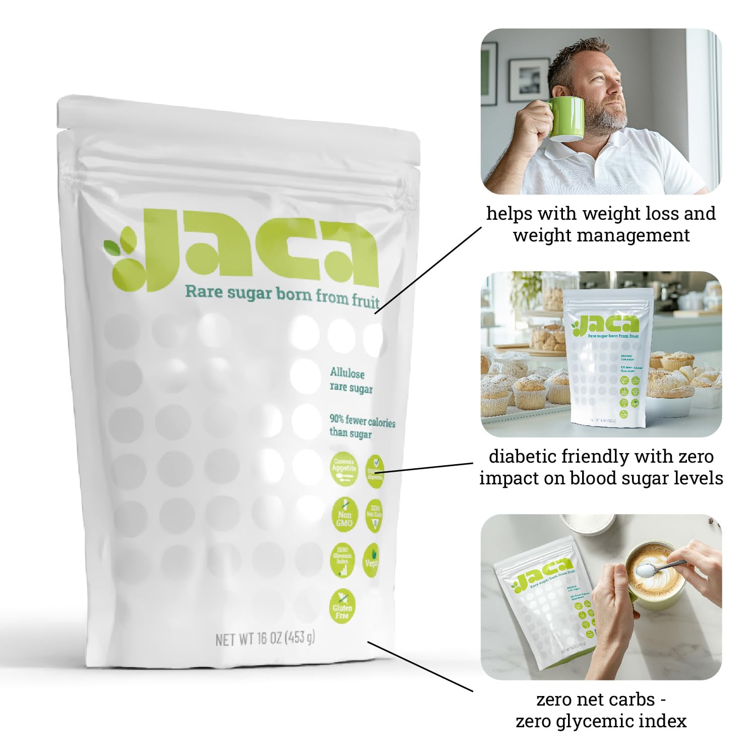 Jaca Rare Sugar baking cup demonstrates versatile cooking sweetness.