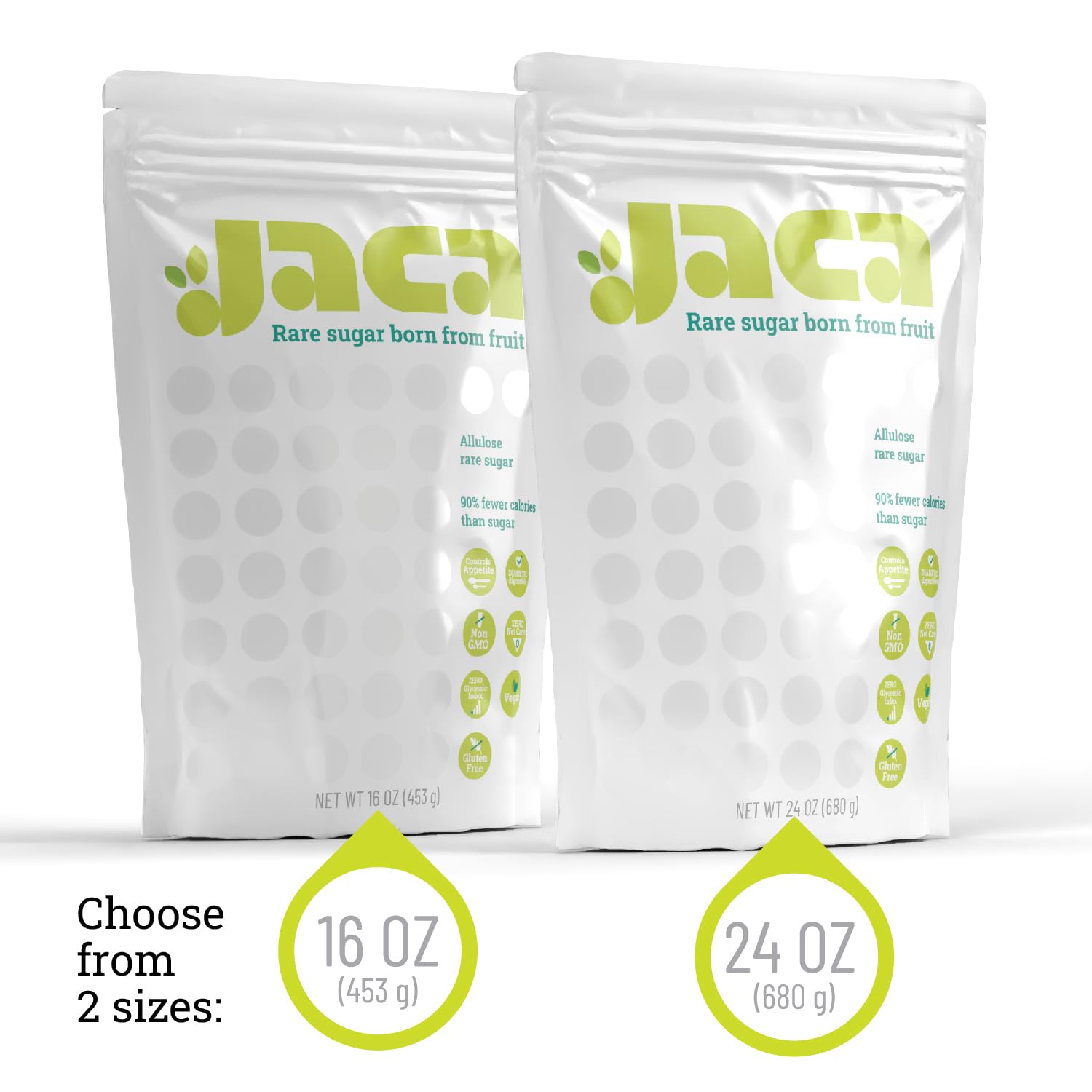 Jaca Rare Sugar bottle features transparent ingredients for trust.