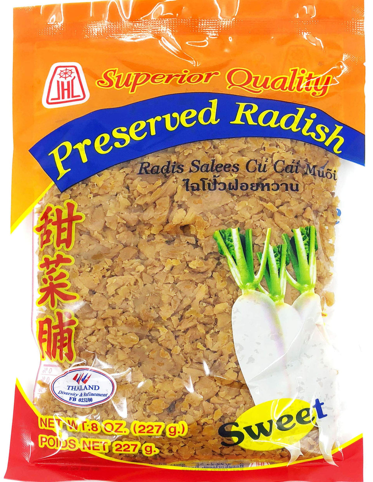 Jack Hua chopped sweet preserved radish front label ready to elevate quick meals.