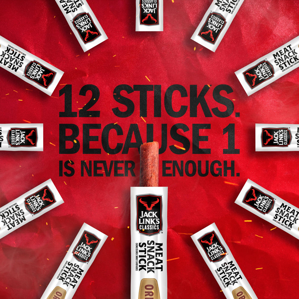 Jack Link's Original pantry-ready sticks for anytime snacking.