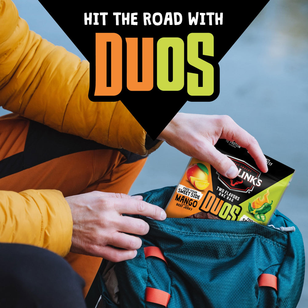 On-the-go jerky in a gym bag-ready package from Jack Link's DUOs.