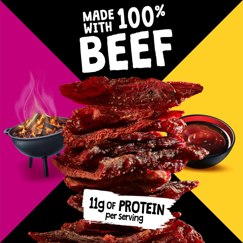 Jack Link's DUOs jerky close-up highlights premium beef quality