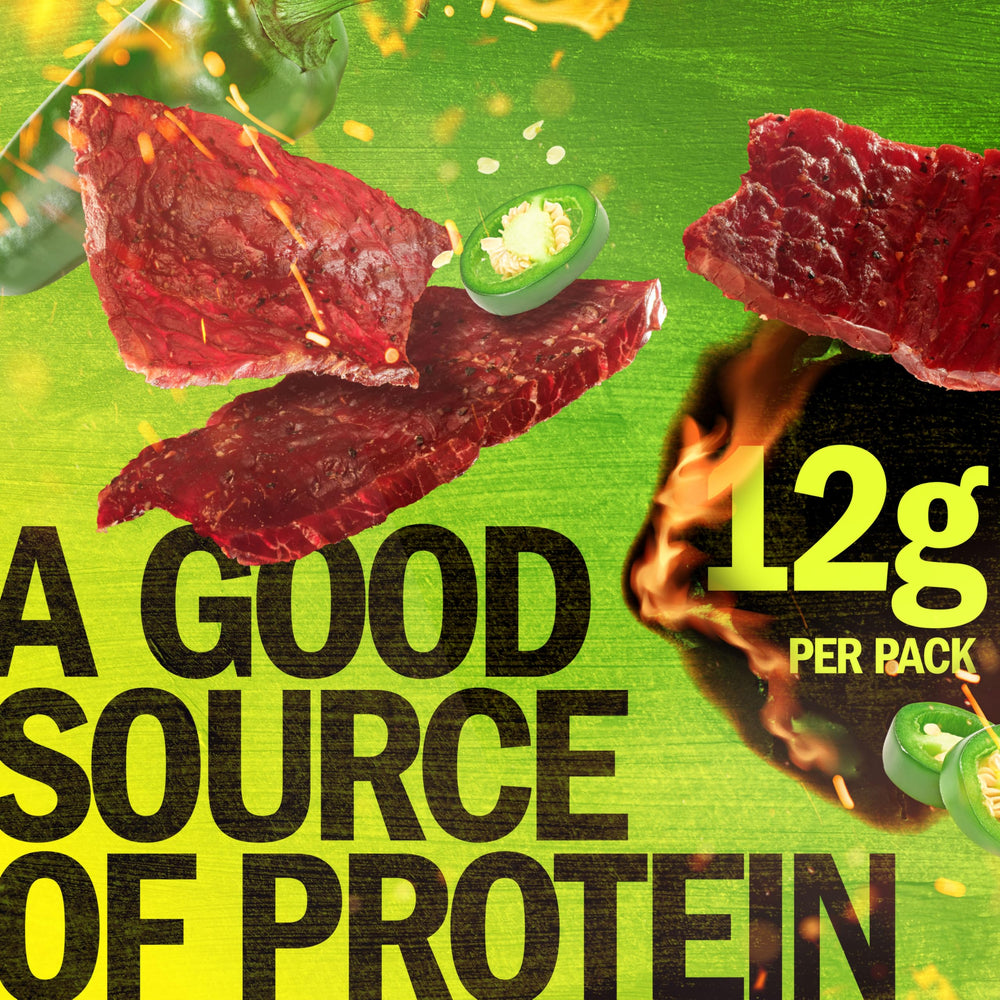 Jack Link's jalapeño seasoning close-up, highlighting bold spice for flavor enthusiasts.