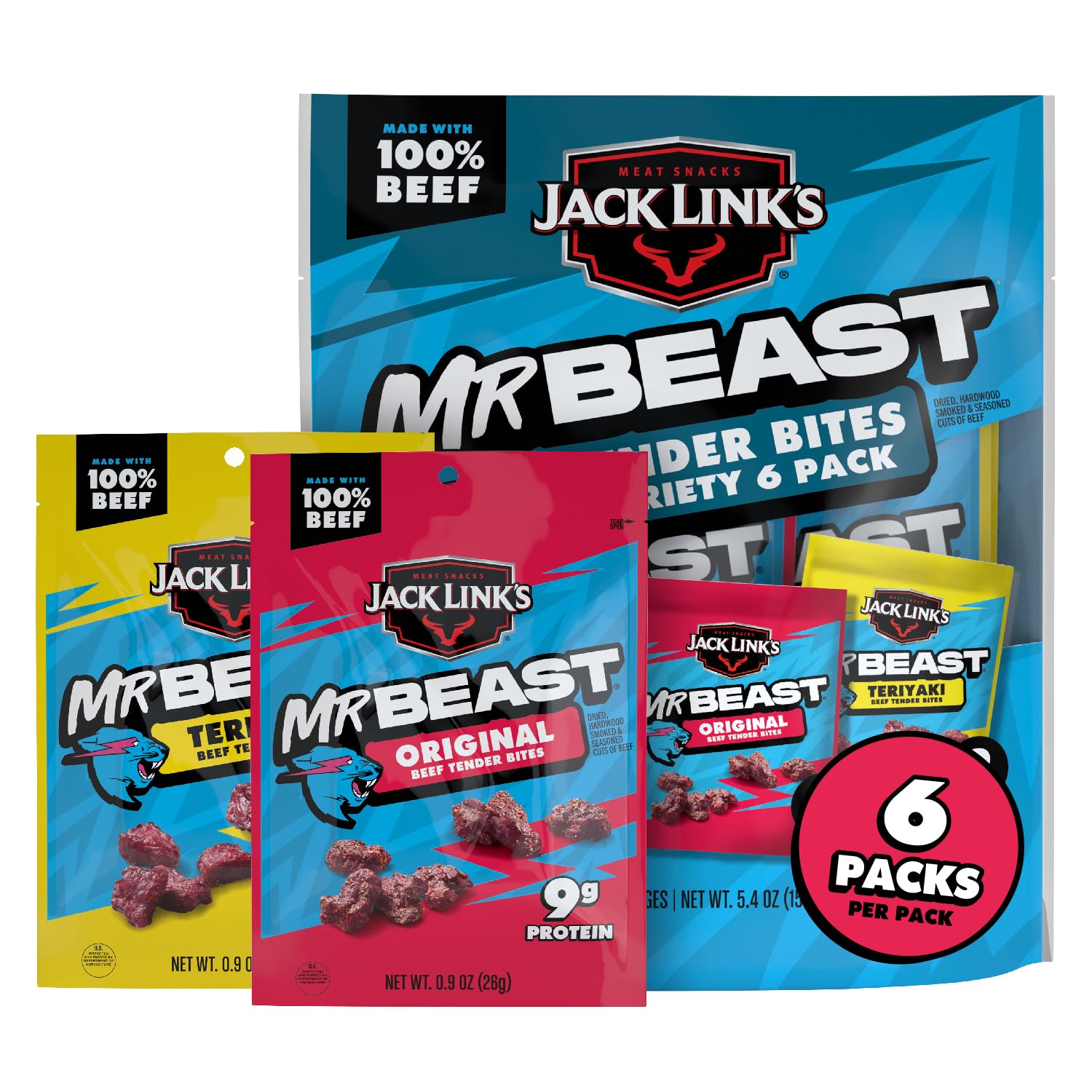 Jack Link's MrBeast Tender Bites Original Pack ready for a quick protein boost.