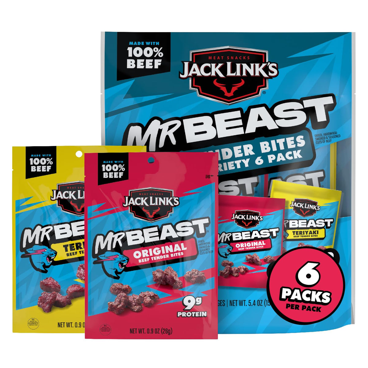 Jack Link's MrBeast Tender Bites Original Pack ready for a quick protein boost.