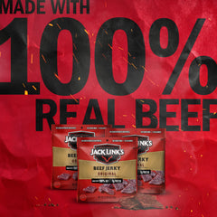 Close-up of Jack Link's jerky texture showing rich flavor and chew
