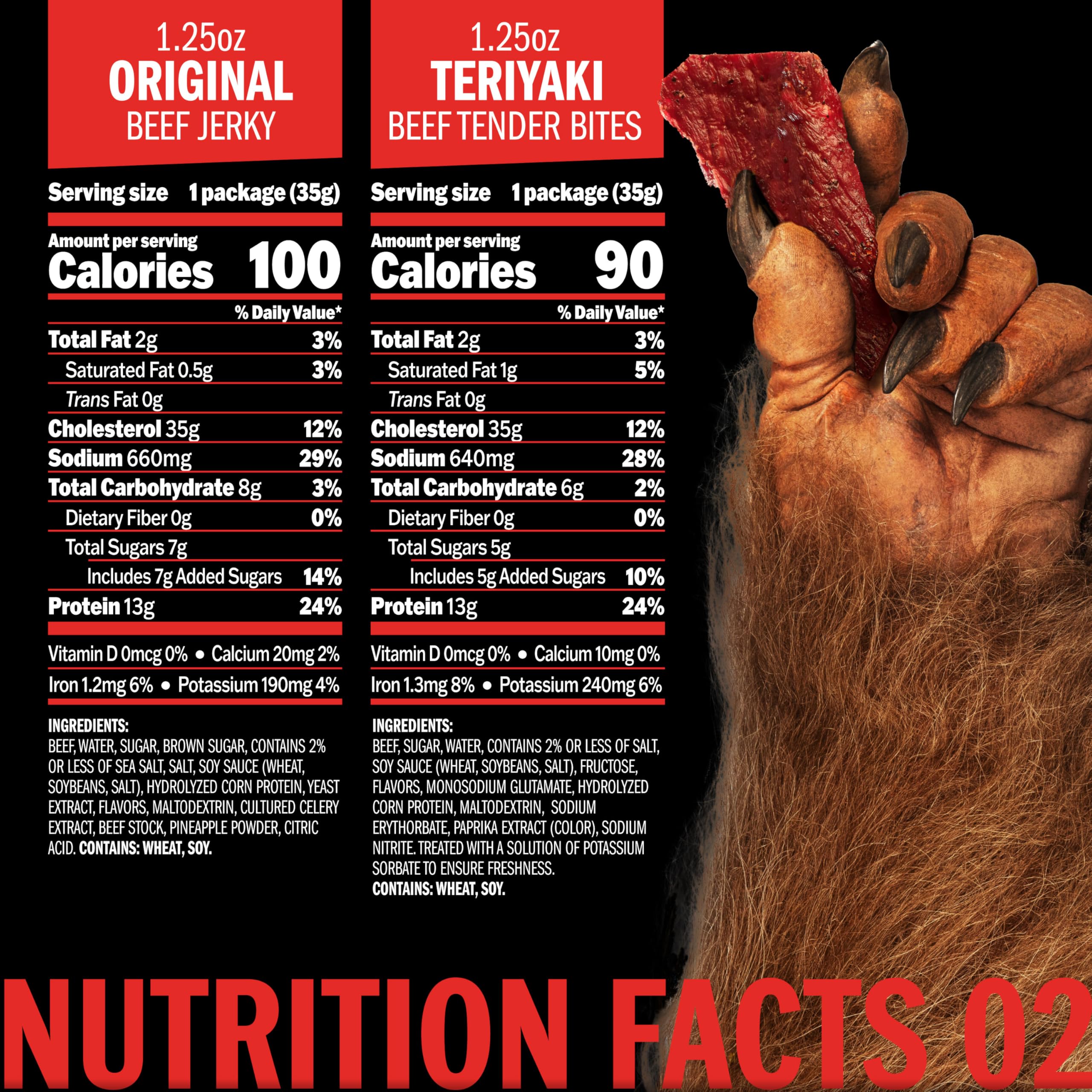 Jack Link's Original Beef Jerky bags offer protein-rich flavor.