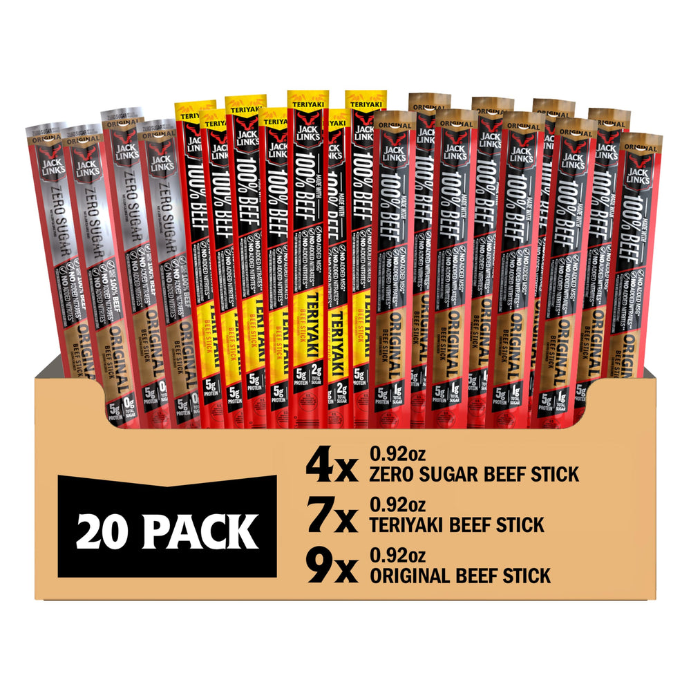 Jack Link's Original beef stick, portable protein snack for lunch or game day.