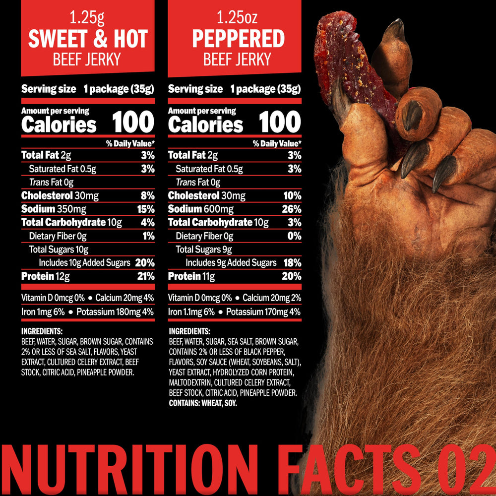 Shelf-ready jerky for travel and workouts.