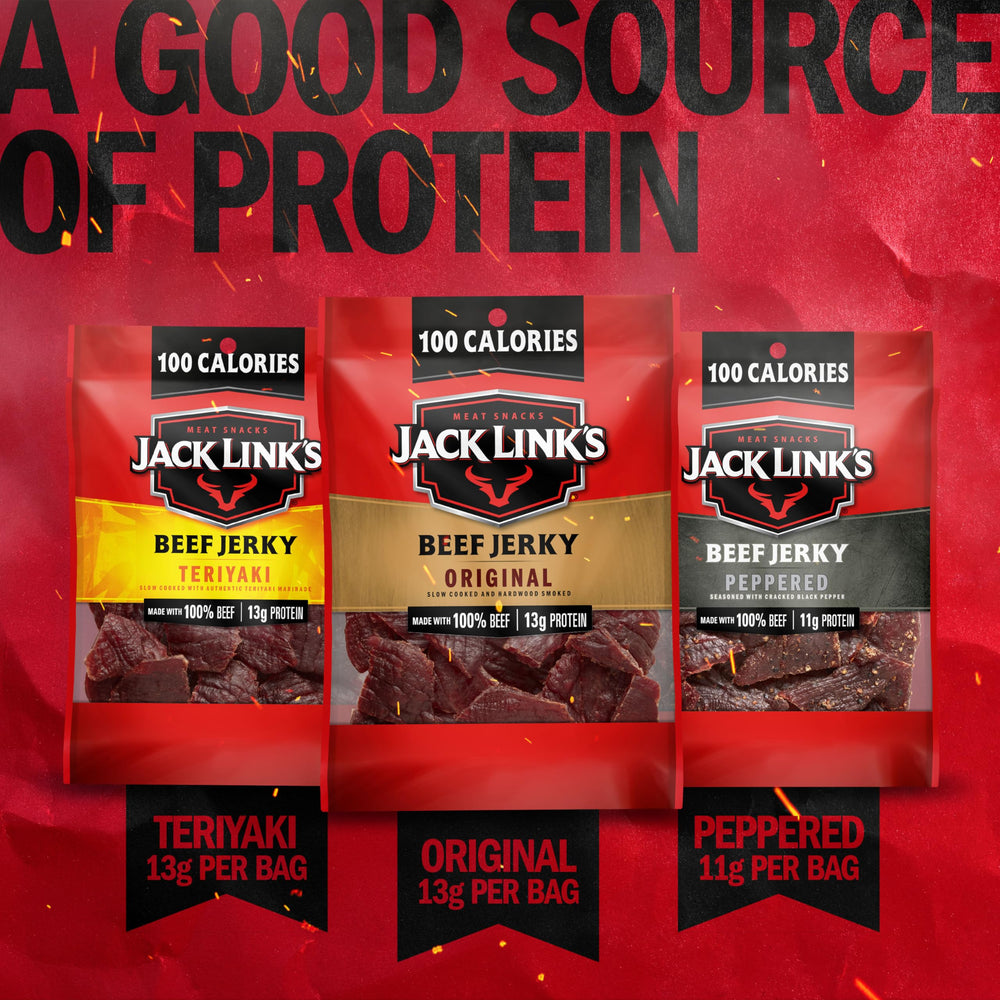 Jack Link's variety-pack 15 bags, shelf-stable snacks for busy days.