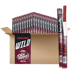 Jack Link's WILD Dr Pepper flavor stick close-up for on-the-go snacking.