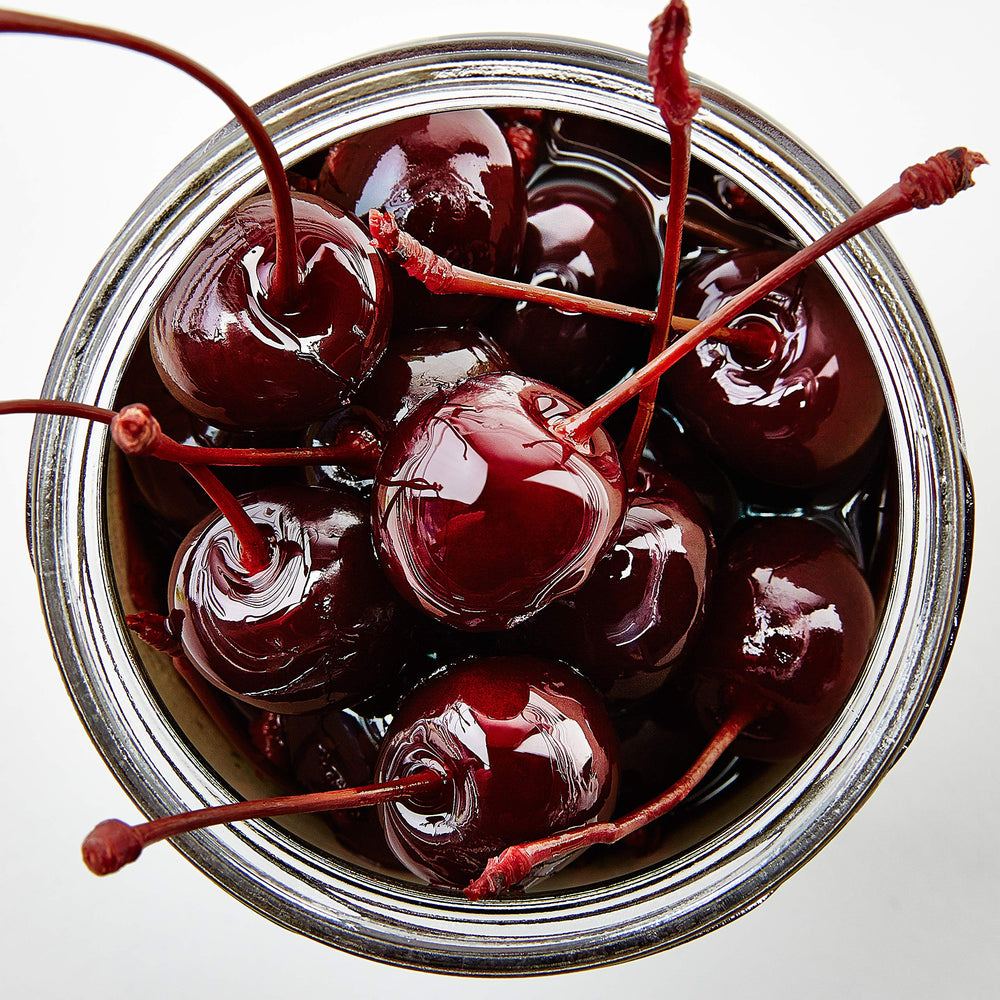 Jack Rudy Cherries used as cocktail garnish in a classic Old Fashioned