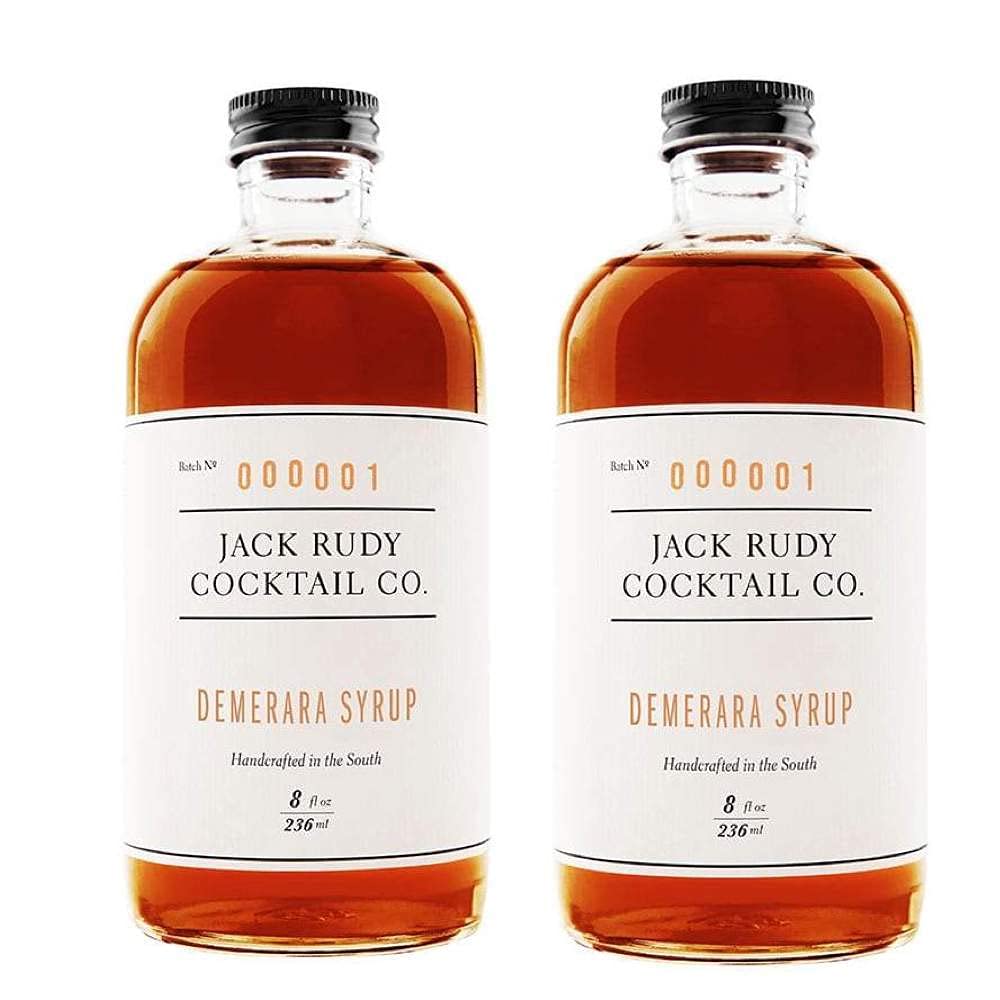 Jack Rudy Demerara syrup amber glow bottle enhances cocktails with rich color