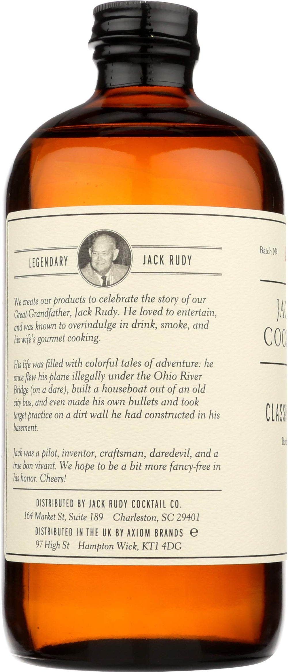 Jack Rudy bottle on bar highlights premium craft branding