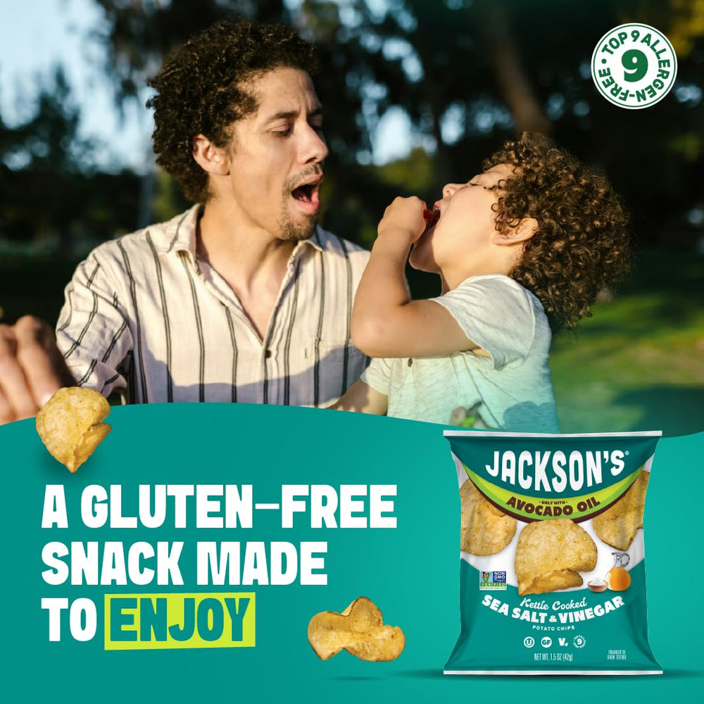 Jackson's Classic Kettle Chips snack packs ready for lunchboxes and travel