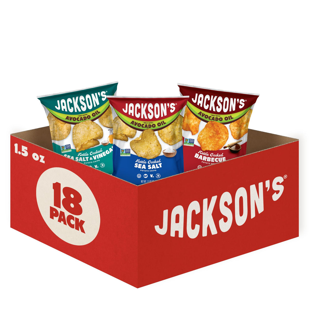 Jackson's Classic Kettle Chips—crisp bite from avocado oil.