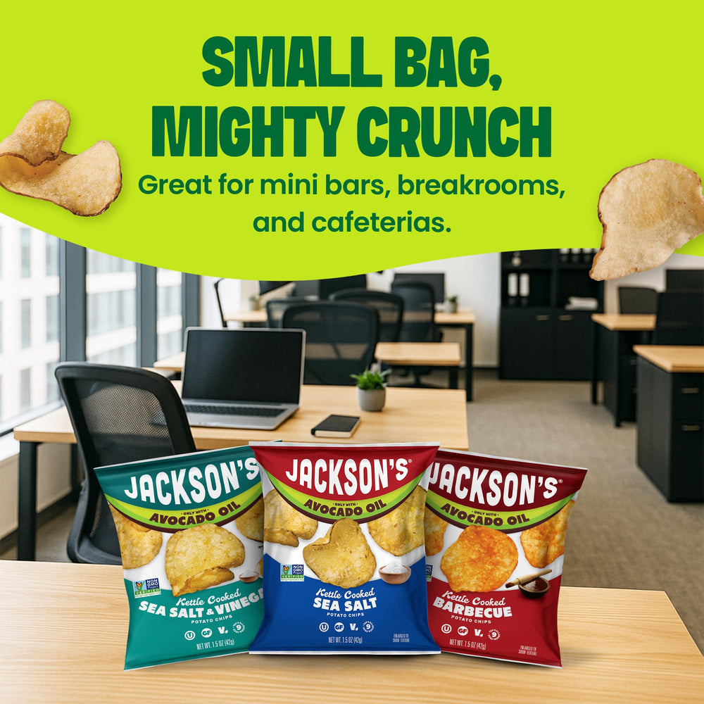 On-the-go snacking with Jackson's variety pack—crisp and satisfying.