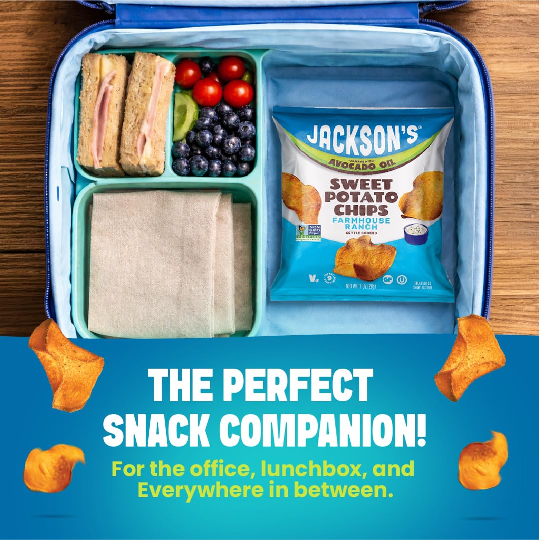 Jackson’s paleo-friendly potato chips support gluten-free, vegan snacking options.