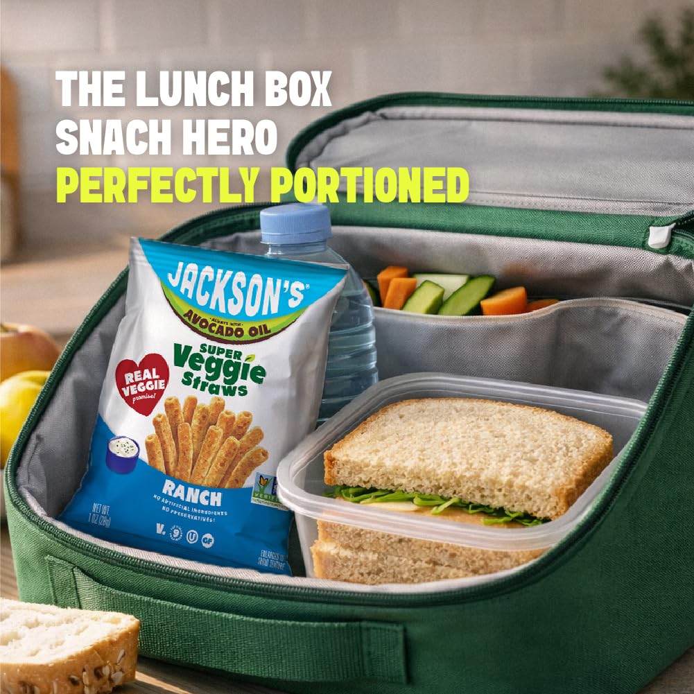 Jackson’s Veggie Straws grab-and-go pack for busy days and travel.