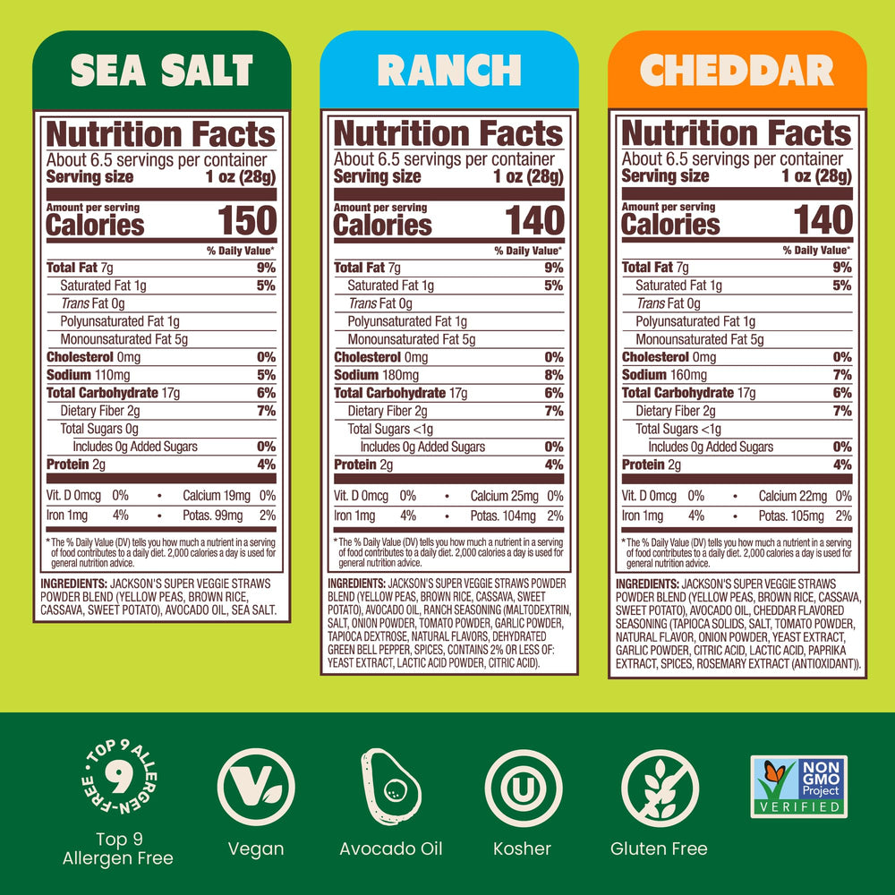 Jackson’s Ranch flavor veggie straws bag offering savory crunch for on-the-go snacking.