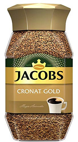 Jacobs Cronat Gold instant coffee brew in a mug; quick pick-me-up for busy days.