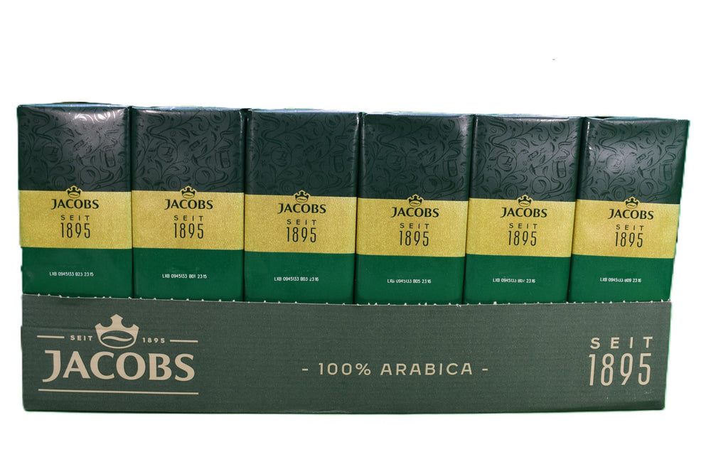 Jacobs Kronung packaging with a gold label signaling premium flavor.