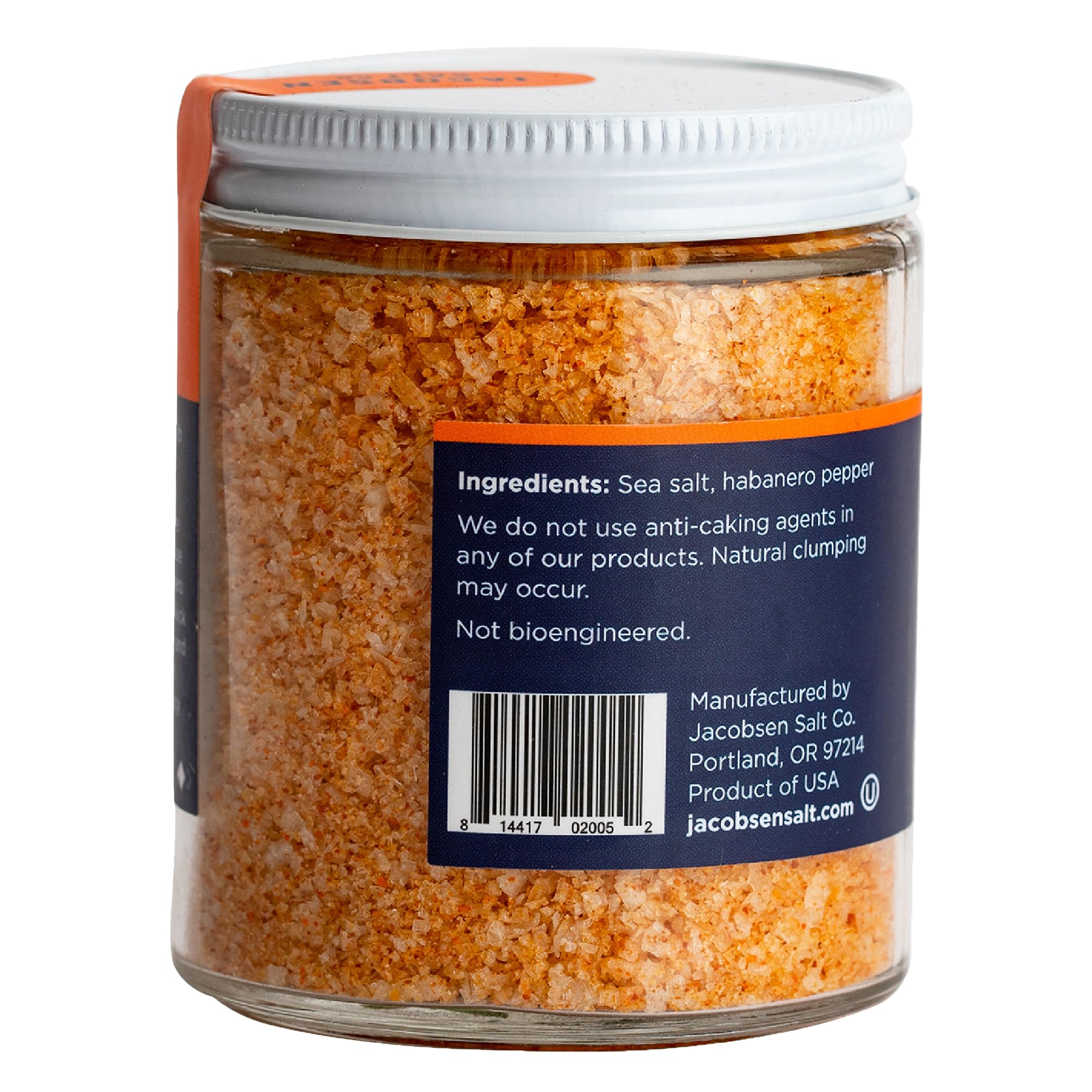 Jacobsen Salt Co. Habanero Salt crystal texture highlighting coarse flakes and briny depth.