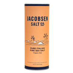 Jacobsen Salt Co. Pure Italian fine-grain sea salt crystals ideal for precise seasoning.