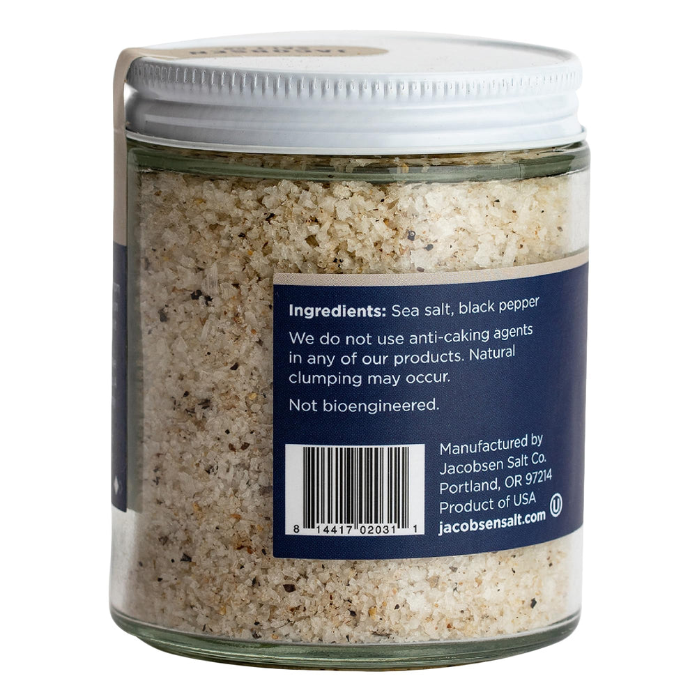 Jacobsen Salt Co. Tellicherry peppercorn crystals add woodsy citrus notes to chicken and eggs.
