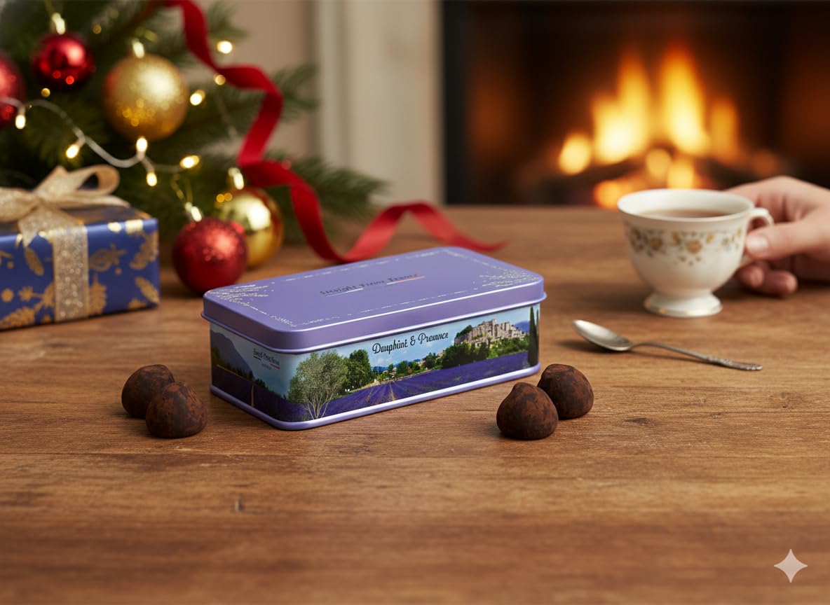 Creamy center truffles close-up reveals silky ganache in Jacquot.
