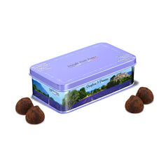Jacquot Gourmet Cocoa Truffles 20-piece Provence gift tin, ideal for celebrations.