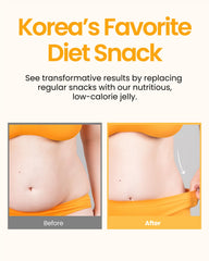 Jadamsun Konjac Jelly Juice serving pouch chilled to enjoy mango flavor.
