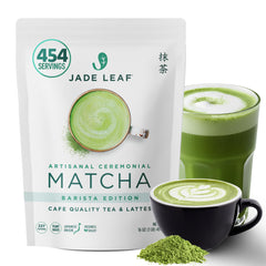 Jade Leaf Matcha ceremonial-grade bulk pouch for cafe-quality tea at home.