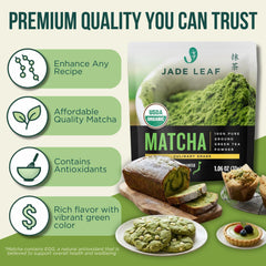 Creamy Jade Leaf Matcha latte poured into a cup