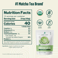 Pouring Jade Leaf Matcha latte into a mug for creamy, café-style at-home beverages.