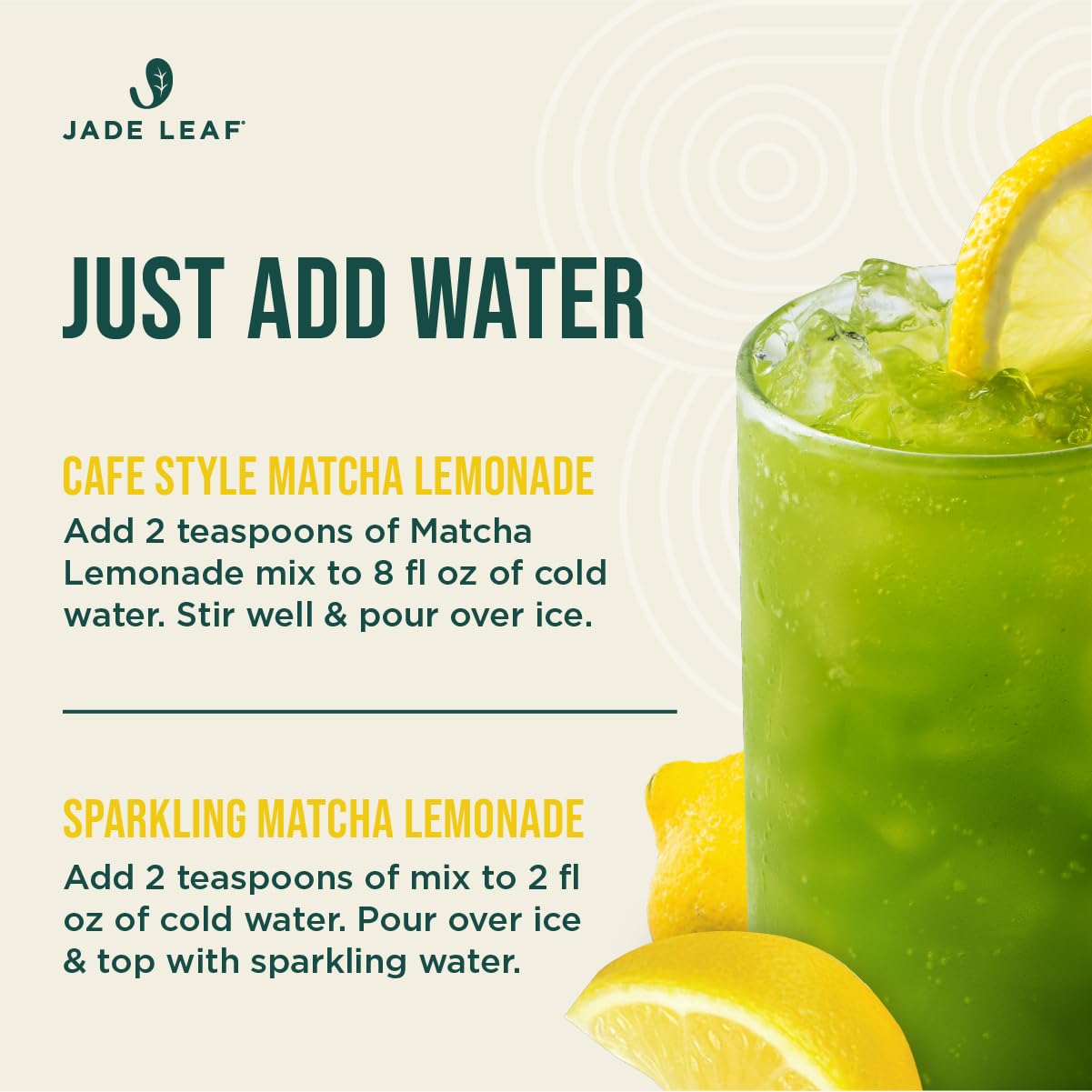 Prepared Jade Leaf Lemonade in a glass for a refreshing cafe-style drink.